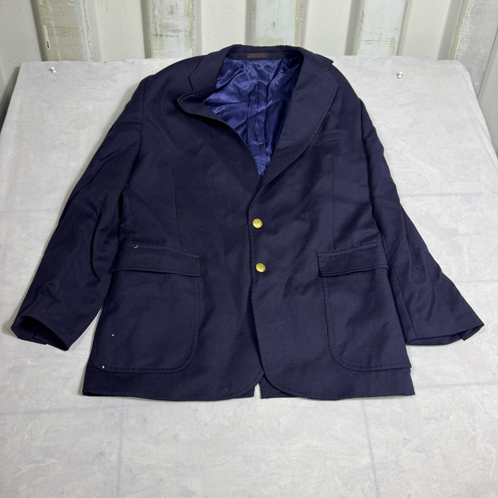 Vintage Alexander Shields Mens‎ Blazer Blue Single Breasted Two Button Size 42